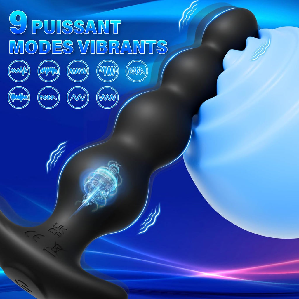 Plug Anal Vibromasseur Sex Toys - 14cm Extenseur plug anus plaisir pour hommes, femmes et couples, jouet sexuel plug anale est livré avec 9 modes de vibration et App Caractéristique, étanche IPX6