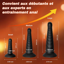 Charger l'image dans la galerie, Plug Anal Sex Toýs Femme Hommes et Couples Plug Femme Débutante et Joueurs Avancés Pack de 3 Plugs Anaux en Silicone Sex Toys avec Base à Ventouse Évasée, Masseur de Prostate